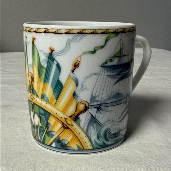 Hermès Patchwork Tasse Flamme Teacup + Soucoupe Bourrasque Saucer EUC w/ Box - Picture 4 of 8